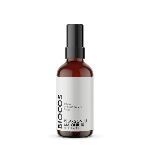 Natūralus pelargonijų (maloniųjų) vanduo - hidrolatas, ekologiškas, 100ml