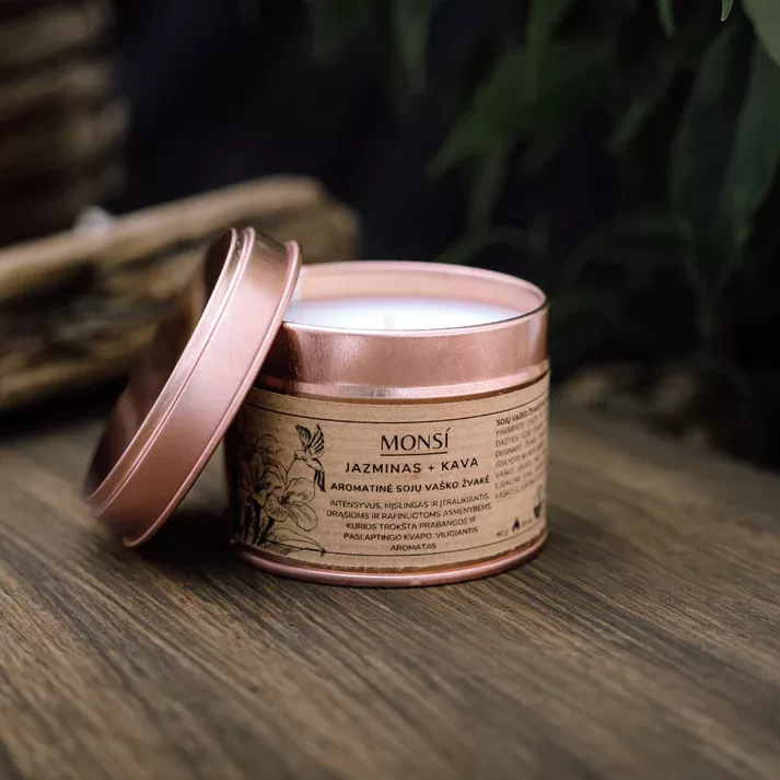 100ml. Aromatinė žvakė Jazminai + kava