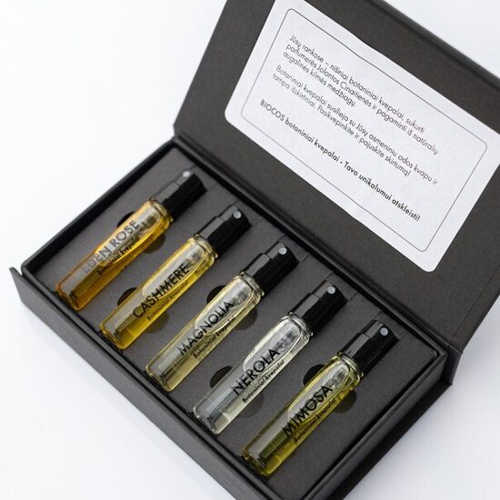 Kvepalų patyriminis rinkinys „BIOCOS botanical perfume“ 5 x 2 ml
