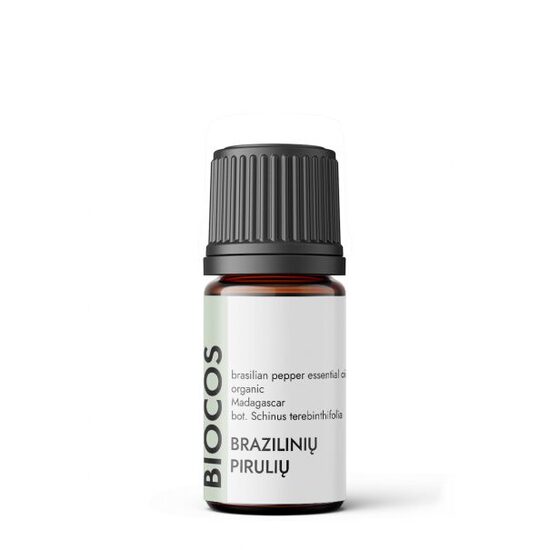 Brazilinių pirulių (rausvųjų pipirų) eterinis aliejus, ekologiškas, 5 ml