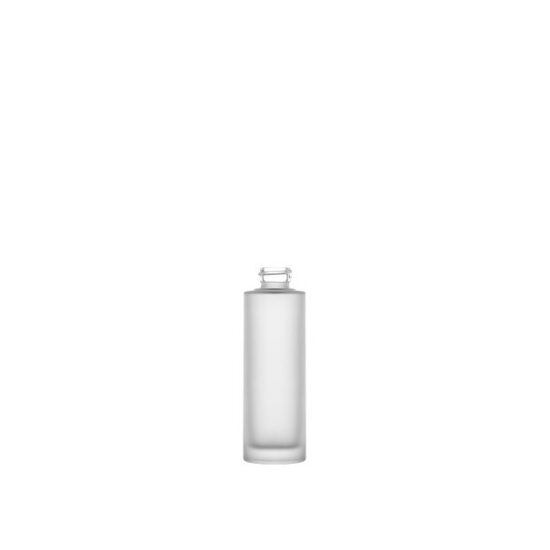 Stiklinis matinis buteliukas 50ml su juodu dozatoriumi 24/410