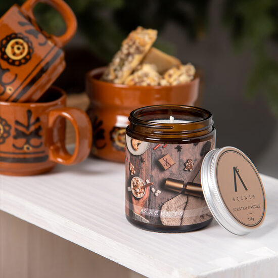 Šventinė žvakė stiklo inde 170gr